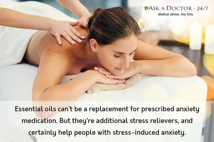  woman getting back massage with essential oil to beat anxiety=